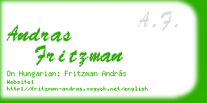 andras fritzman business card